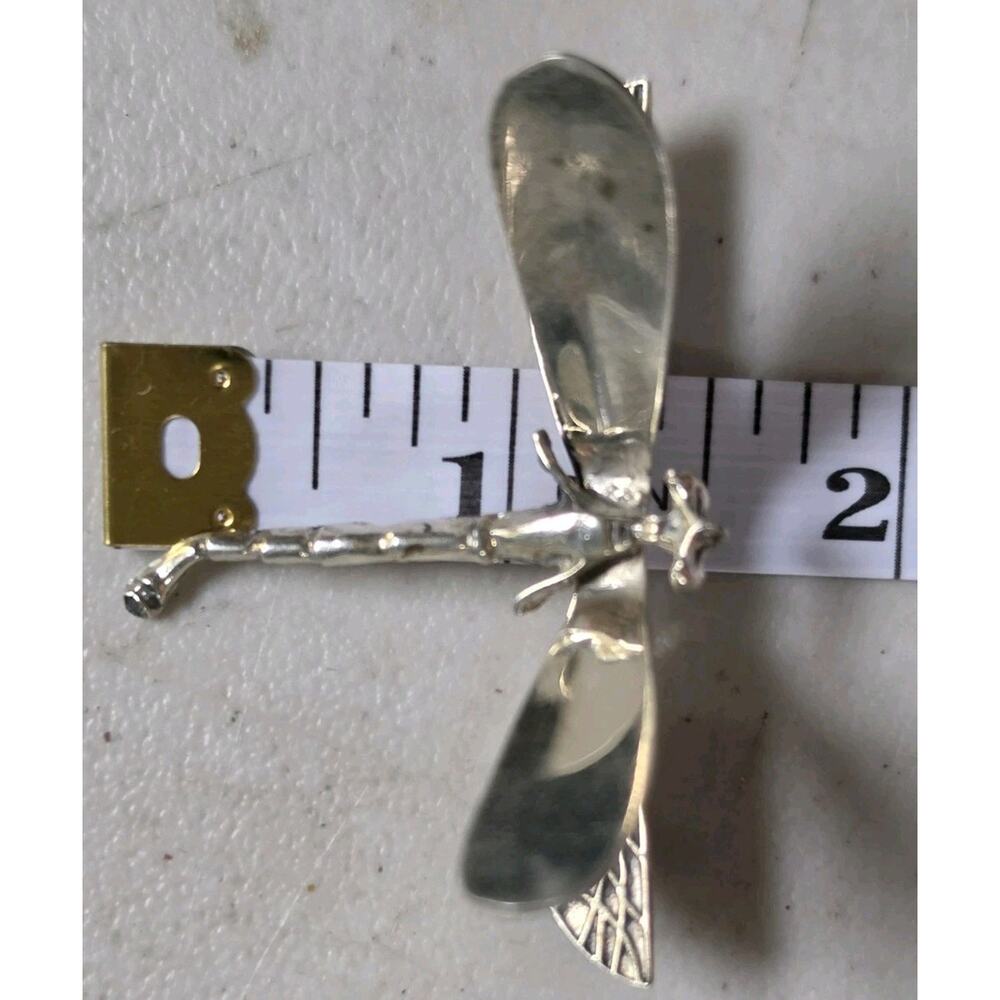 Vintage Mexico Sterling Silver Dragonfly Brooch Pin 1.5" - Picture 5 of 6